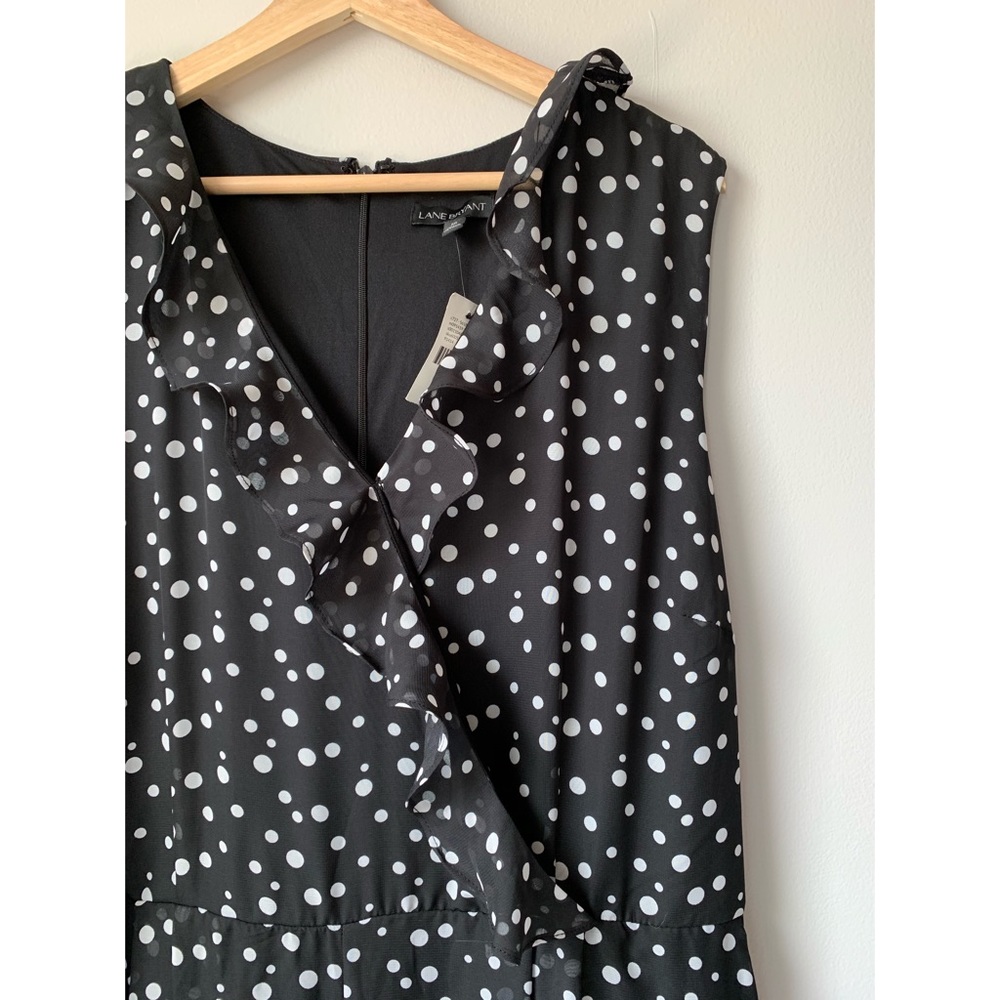 ❌SOLD❌ Lane Bryant Black White polka dot jumpsuit - Picture 1 of 6
